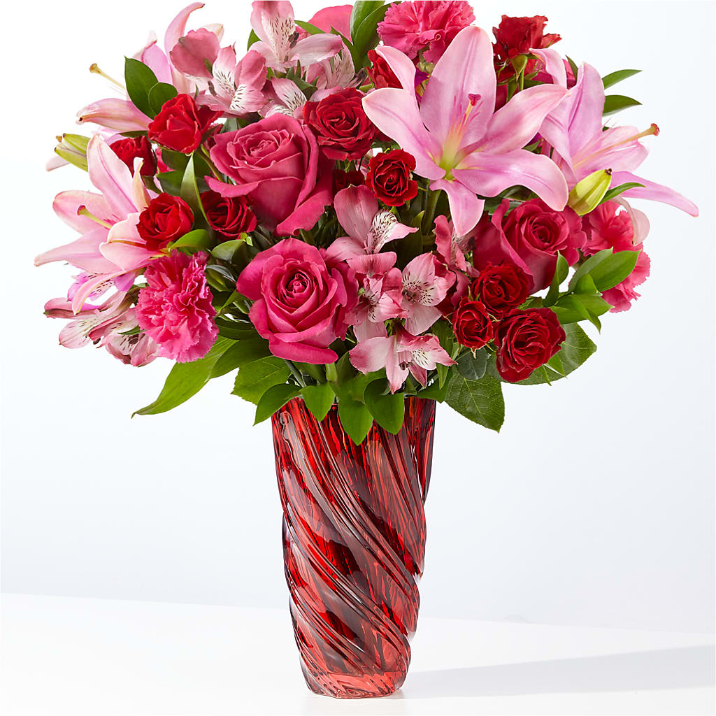 In Love Bouquet with Luxe Swirl Vase – La Fleur Bijou, Fort Lauderdale FL