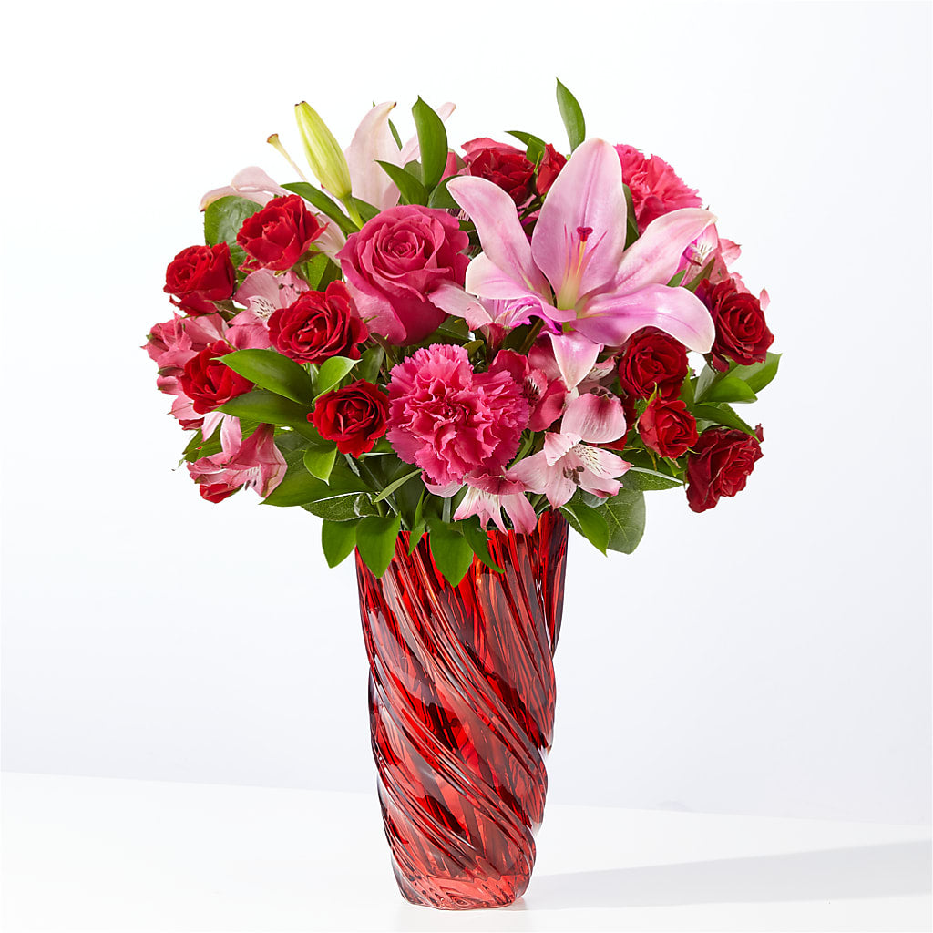In Love Bouquet with Luxe Swirl Vase – La Fleur Bijou, Fort Lauderdale FL