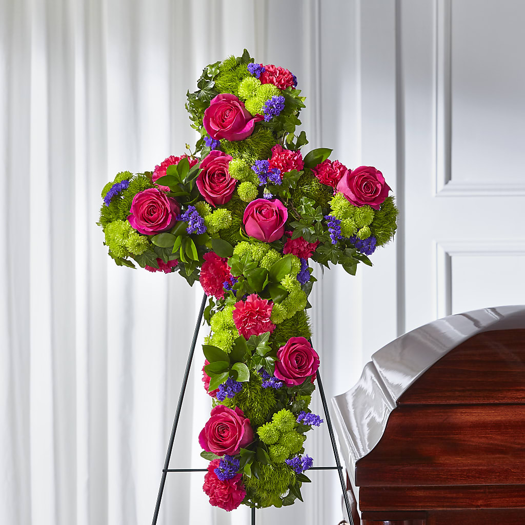 Tribute Rose Floral Cross – La Fleur Bijou, Fort Lauderdale FL
