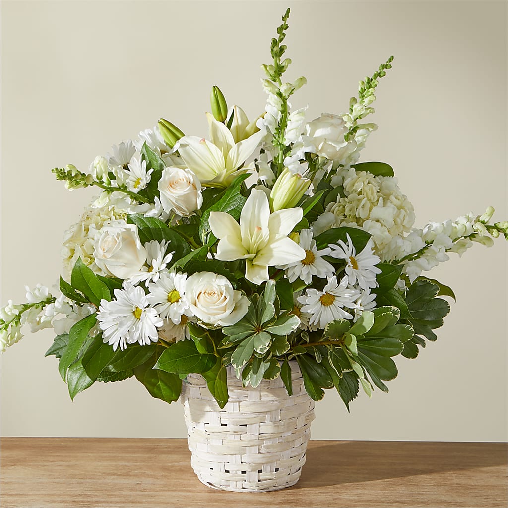 Ivory Elegance Floral Basket – La Fleur Bijou, Fort Lauderdale FL