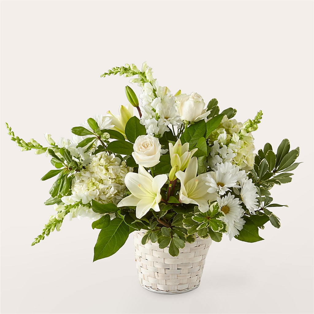Ivory Elegance Floral Basket – La Fleur Bijou, Fort Lauderdale FL