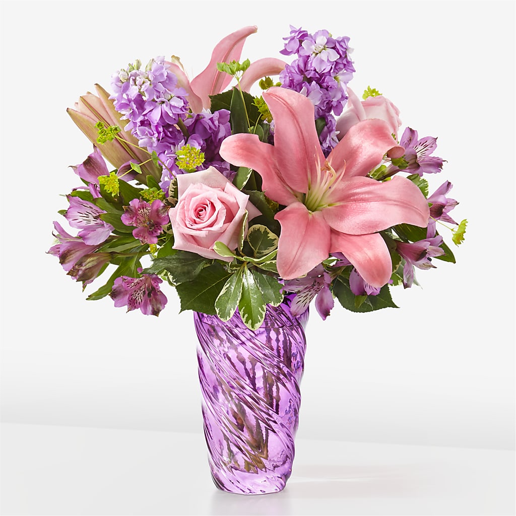 Precious Petals Bouquet with Luxe Swirl Vase – La Fleur Bijou, Fort Lauderdale FL