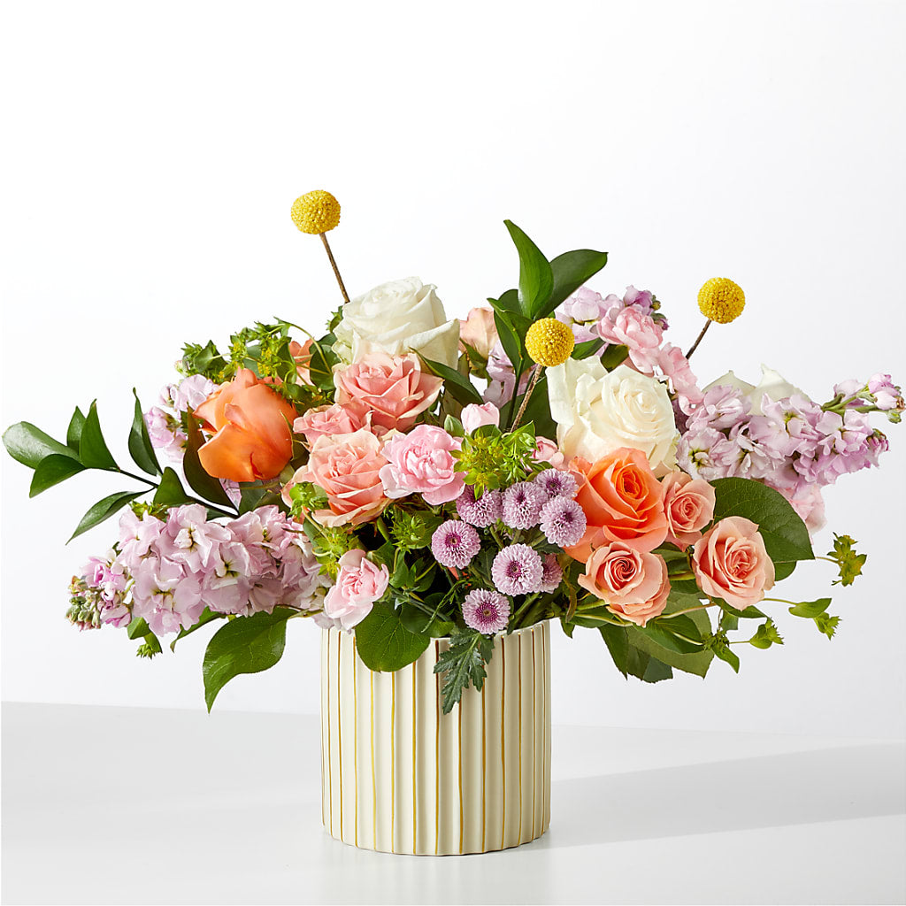 French Market Bouquet with Ivory Vase – La Fleur Bijou, Fort Lauderdale FL