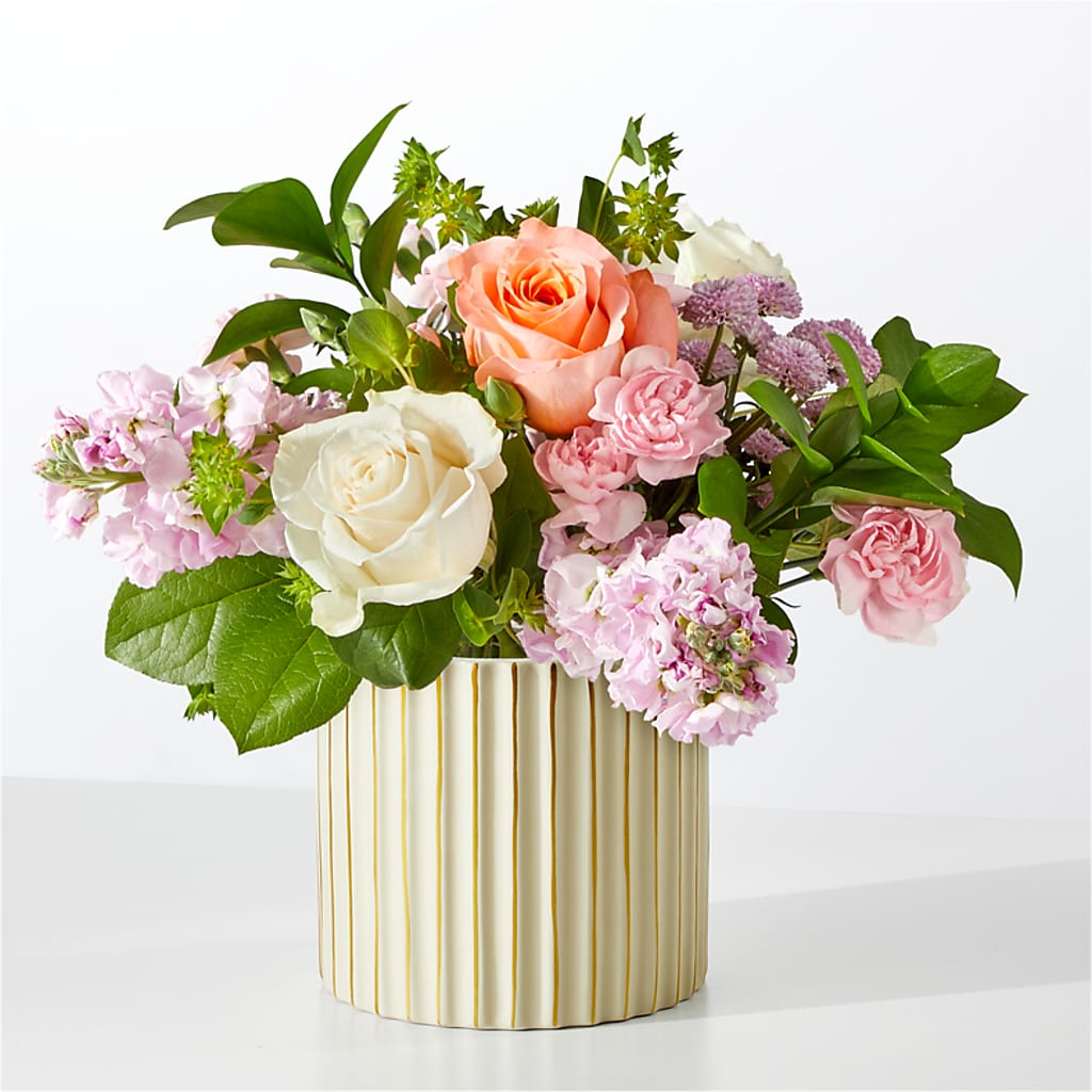 French Market Bouquet with Ivory Vase – La Fleur Bijou, Fort Lauderdale FL