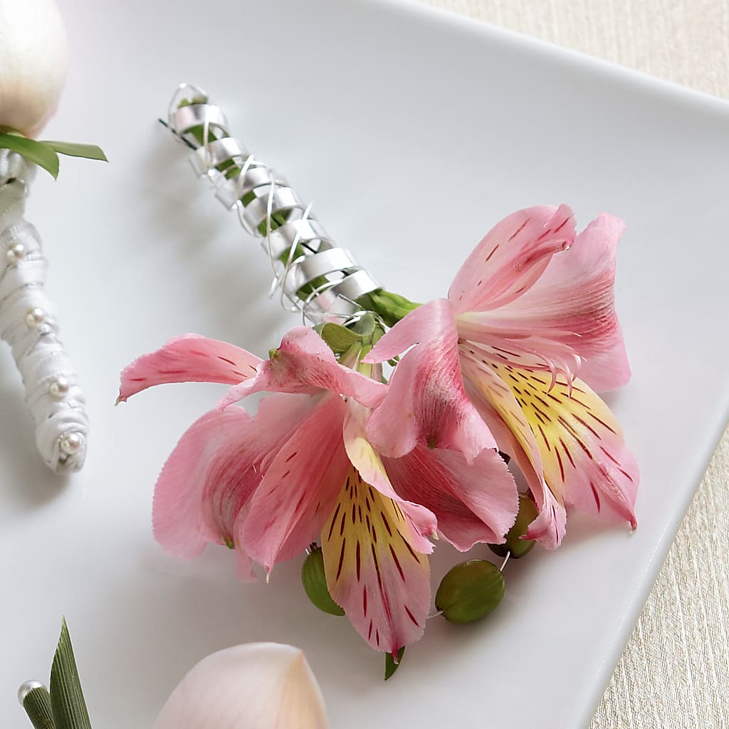 Pink Peruvian Lily Boutonniere – La Fleur Bijou, Fort Lauderdale FL