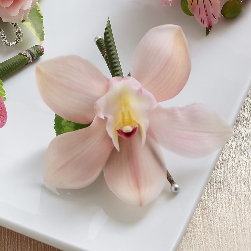 Pink Cymbidium Boutonniere – La Fleur Bijou, Fort Lauderdale FL