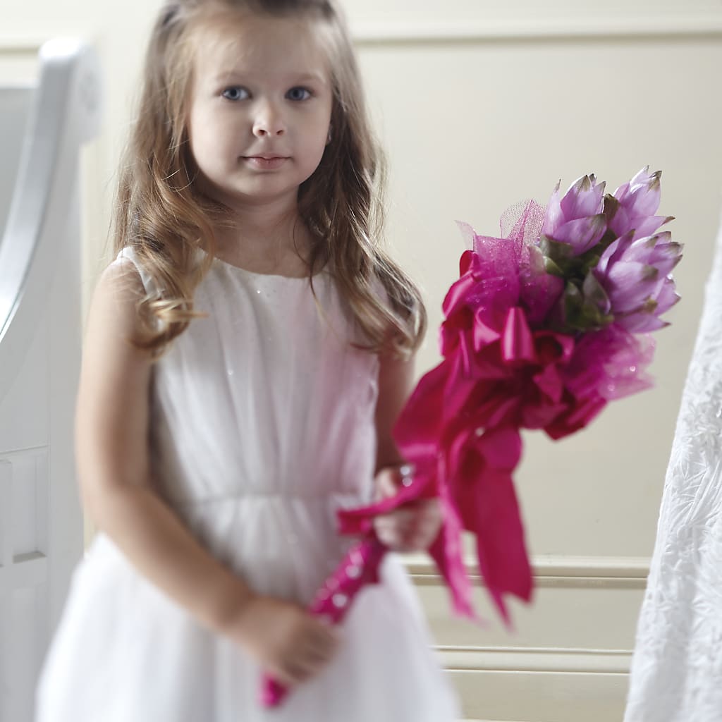 Sparkle Pink Flower Girl Bouquet – La Fleur Bijou, Fort Lauderdale FL
