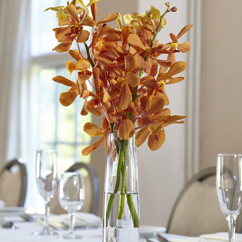 Orange Mokara Bud Vase – La Fleur Bijou, Fort Lauderdale FL