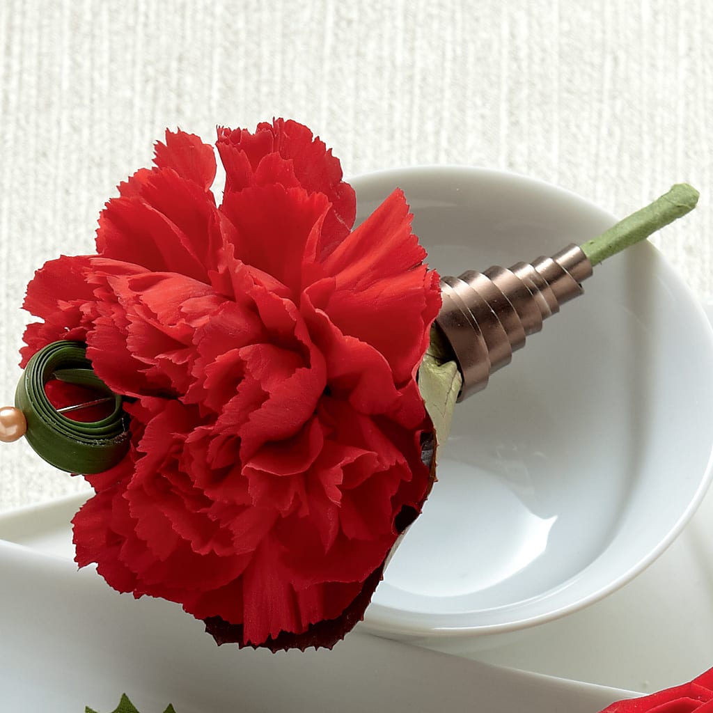 Red Carnation Boutonniere – La Fleur Bijou, Fort Lauderdale FL