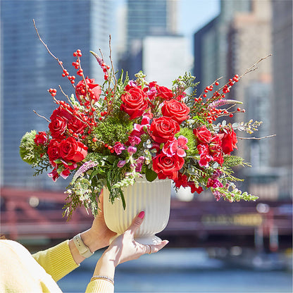 Big Red Bow Bouquet –  La Fleur Bijou, Fort Lauderdale FL