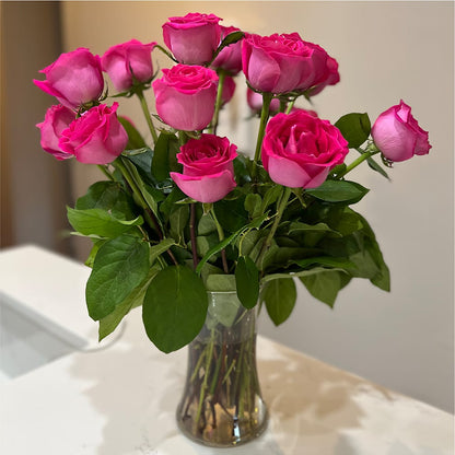 Long Stem Pink Rose Bouquet –  La Fleur Bijou, Fort Lauderdale FL