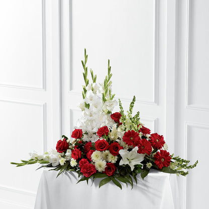Crimson & White Arrangement –  La Fleur Bijou, Fort Lauderdale FL