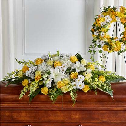 Golden Harmony Casket Spray –  La Fleur Bijou, Fort Lauderdale FL