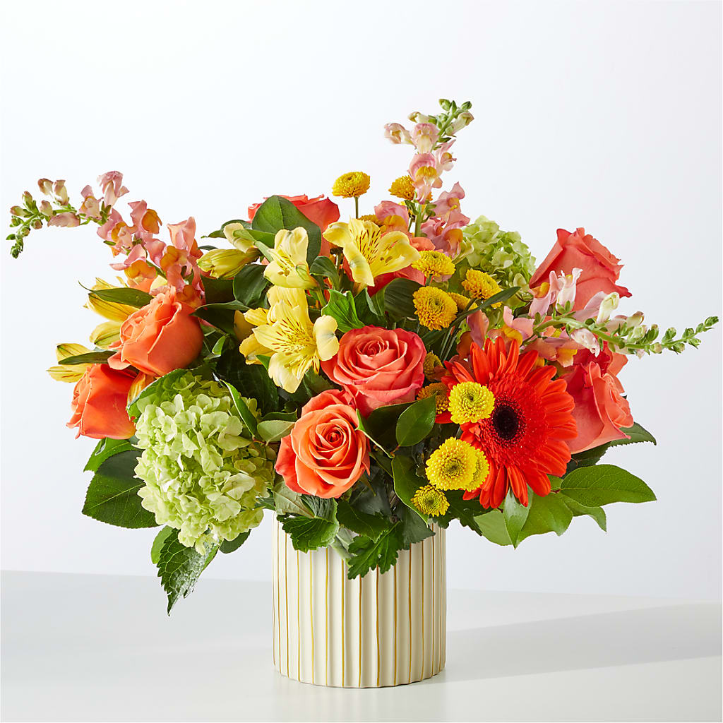 Autumn Sunshine Bouquet with Ivory Vase –  La Fleur Bijou, Fort Lauderdale FL