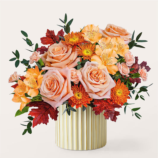 Spiced Latte Bouquet with Ivory Vase –  La Fleur Bijou, Fort Lauderdale FL
