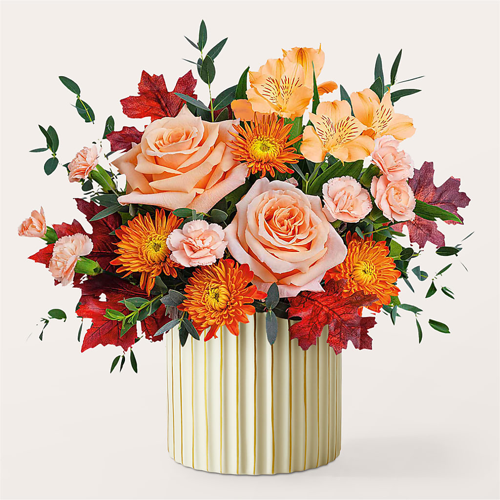Spiced Latte Bouquet with Ivory Vase –  La Fleur Bijou, Fort Lauderdale FL