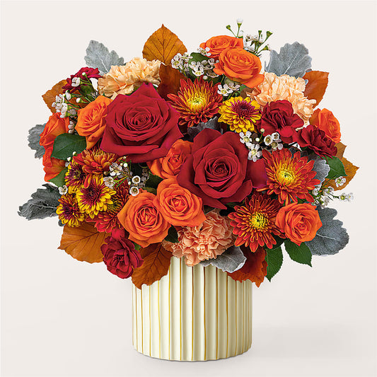 Merlot Bouquet with Ivory Vase –  La Fleur Bijou, Fort Lauderdale FL