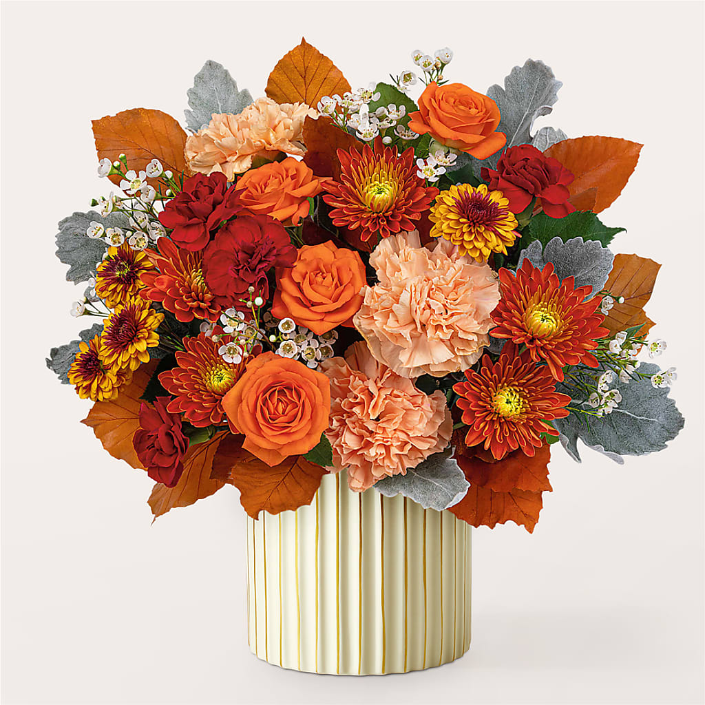 Merlot Bouquet with Ivory Vase –  La Fleur Bijou, Fort Lauderdale FL
