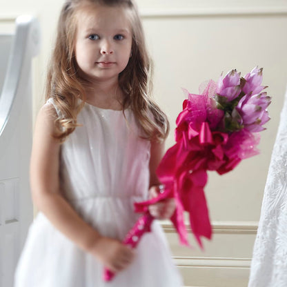 Sparkle Pink Flower Girl Bouquet –  La Fleur Bijou, Fort Lauderdale FL