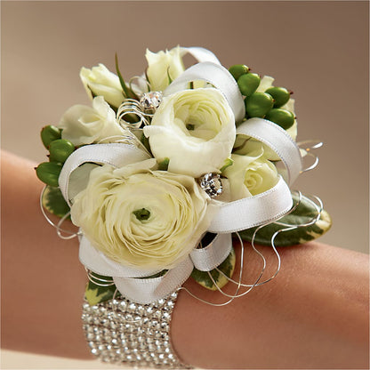 White Wedding Corsage –  La Fleur Bijou, Fort Lauderdale FL